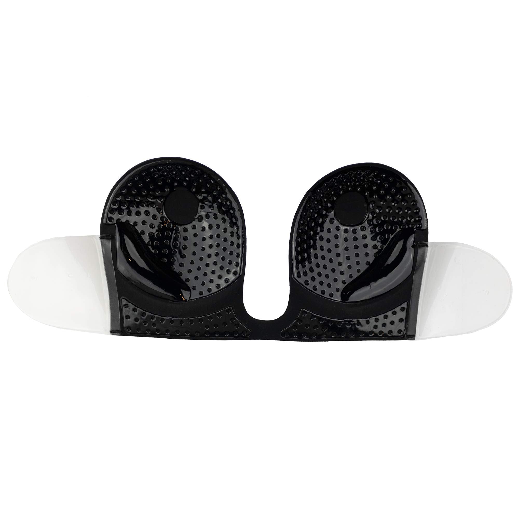 Bye Bra Seamless U-Style Bra, Invisible Adhesive Plunge Bra, Strapless and Backless, Push up Effect, for Deep V and Low Cut necklines, Nude and Black, A-E (Black, Cup A)