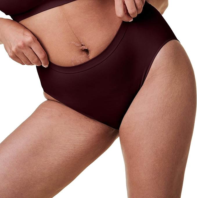 Bravado Designs Sustainable Panty | High-Rise | Seamless | Recycled Nylon, Organic Cotton &amp; Modal Blend (Cherry 21001)