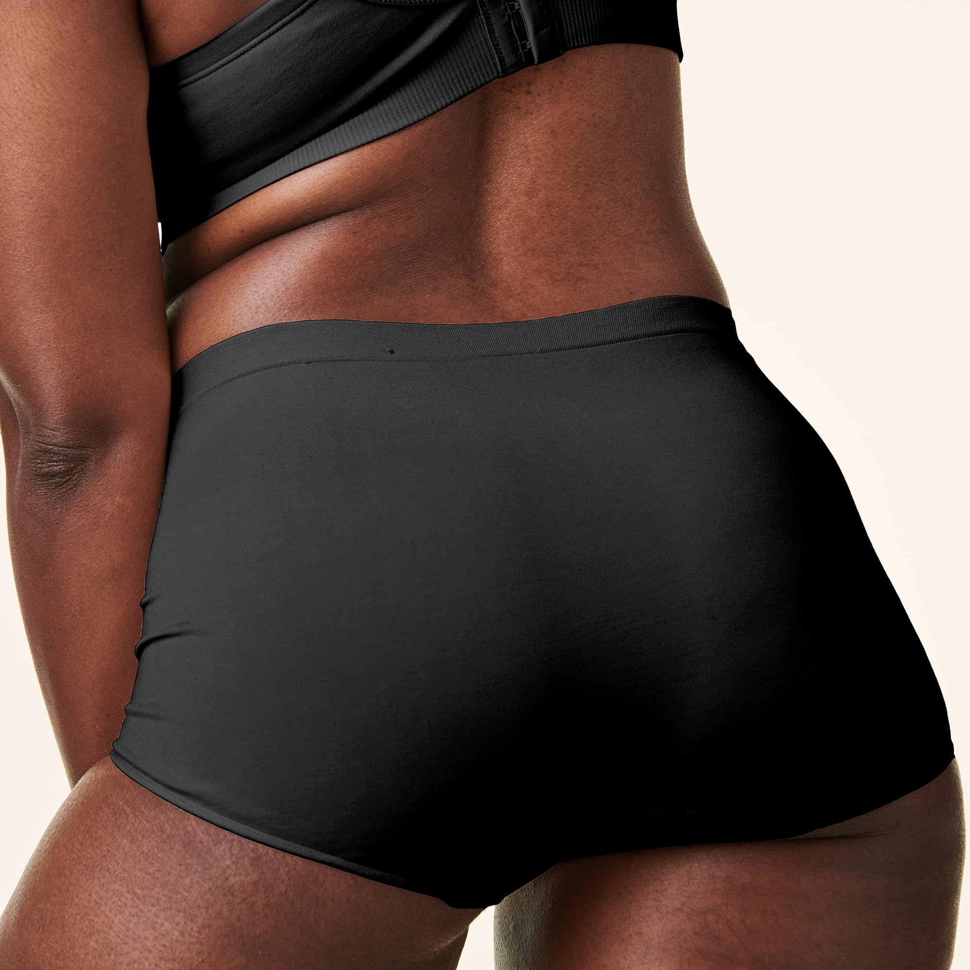 Bravado Designs Women's High Waisted Seamless Breathable Shorty, Nylon Cotton Full Coverage Panties