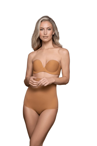 Bye Bra Gala Bra, Adhesive Bra, Push-up Bra, Self-Adhesive Bra, Sticky Bra, Strapless and Backless Bra, Stick On Bra, Cup A-E, Brown/Beige/Black (Brown, Cup E)