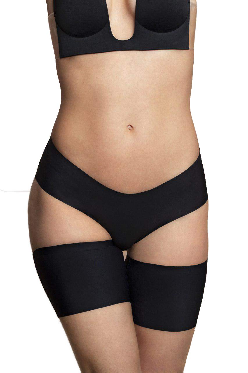 Bye Bra Thigh Bands for Women, Silicone Straps, Anti-Chafing and Rubbing Bands, Prevent Inner Thigh Chafing, Beige and Black, S-XXL (Black, XL)