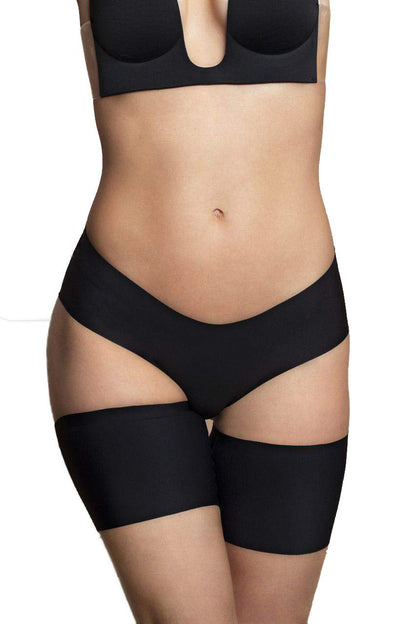 Bye Bra Thigh Bands for Women, Silicone Straps, Anti-Chafing and Rubbing Bands, Prevent Inner Thigh Chafing, Beige and Black, S-XXL (Black, XL)