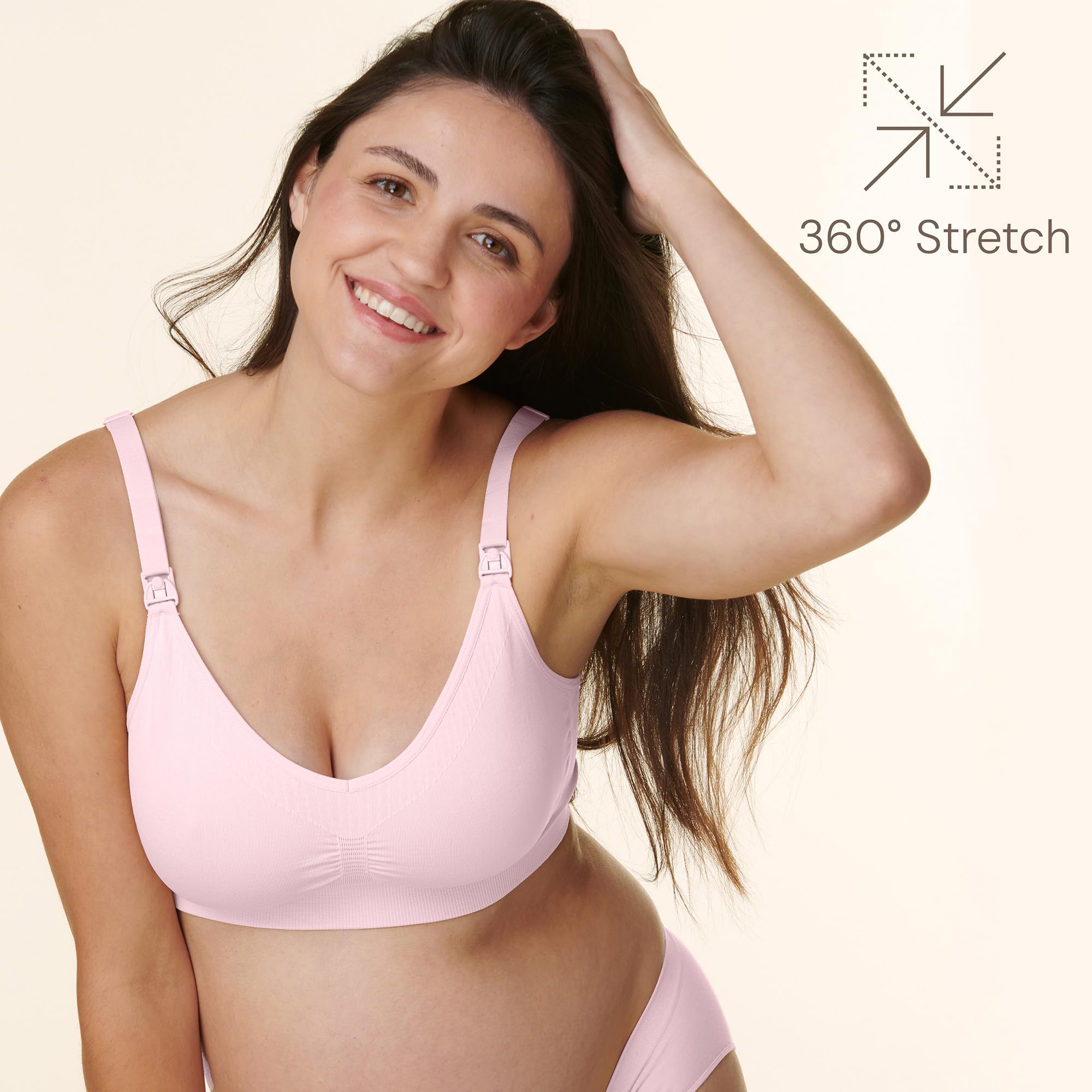 Basics by Bravado Women's Comfort Maternity Bra and Nursing Bra Adjustable, Seamless