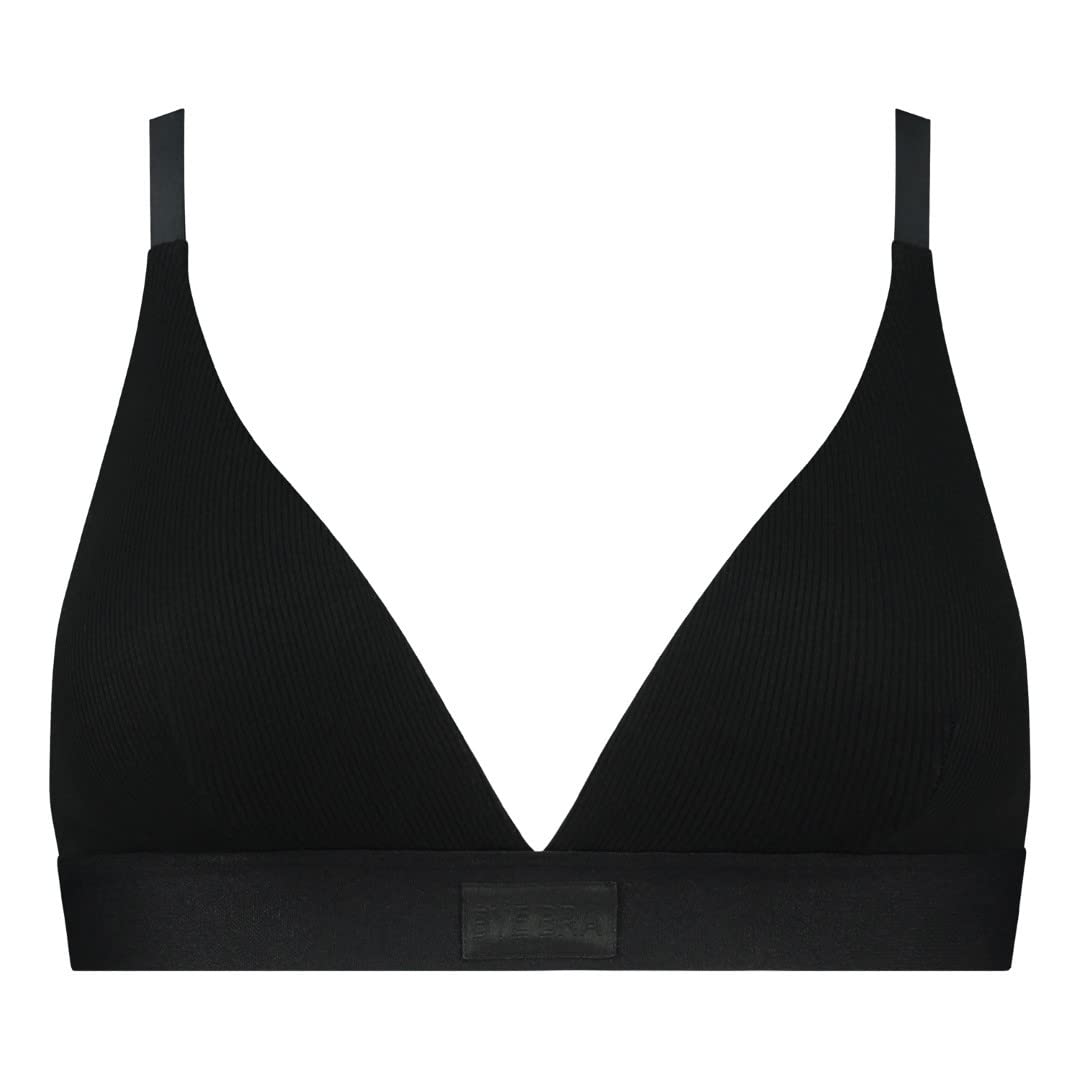 Natural Rib Triangle Bra Top Black M