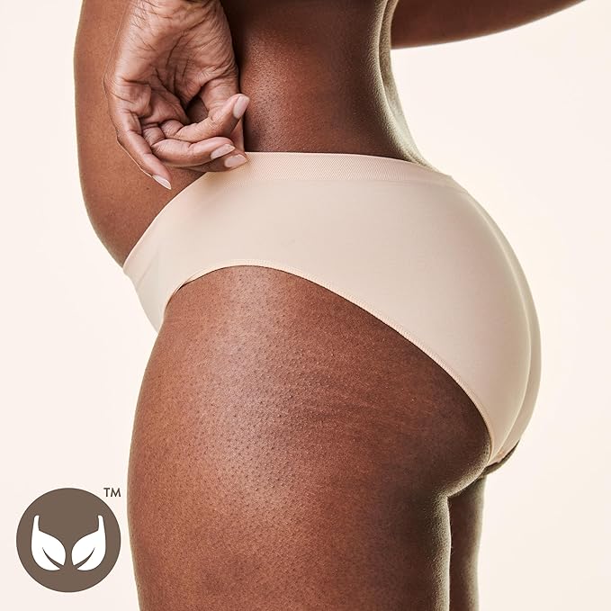 Bravado Designs Sustainable Panty | Mid-Rise | Seamless Panties | Recycled Nylon, Organic Cotton &amp; Modal Blend (Butterscotch 21002)