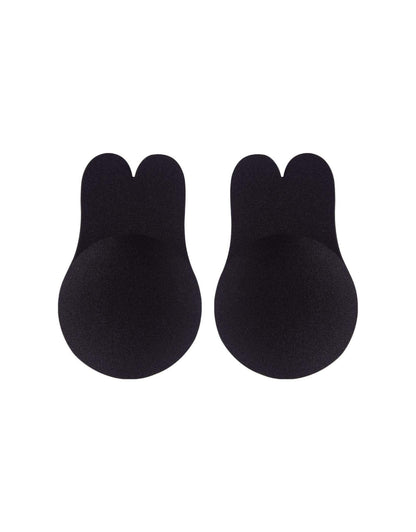 Bye Bra Fabric Pull Up Bra, Rabbit Form Adhesive Bra, Adhesive Pull Up Bra, Breast Lifting Pasties, Reusable Adhesive Nipple Covers, Black, M and XL