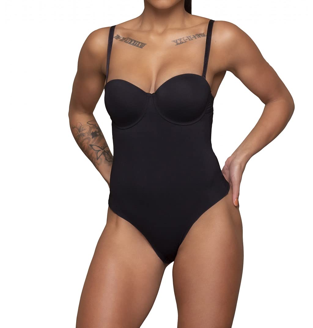 Bye Bra Sculpting Bodysuit, Padded Breast Cups, Removable Shoulder Straps, Shapewear for Women, 2 Colors, S-XXL