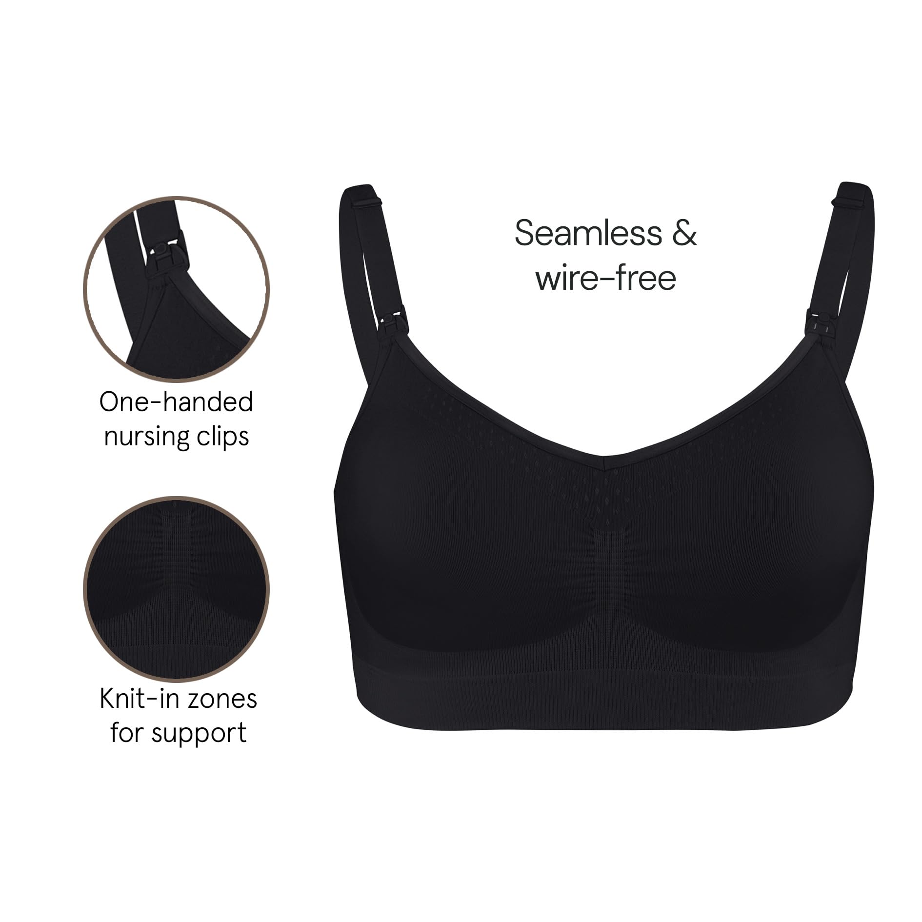 Basics by Bravado Women's Comfort Maternity Bra and Nursing Bra Adjustable, Seamless