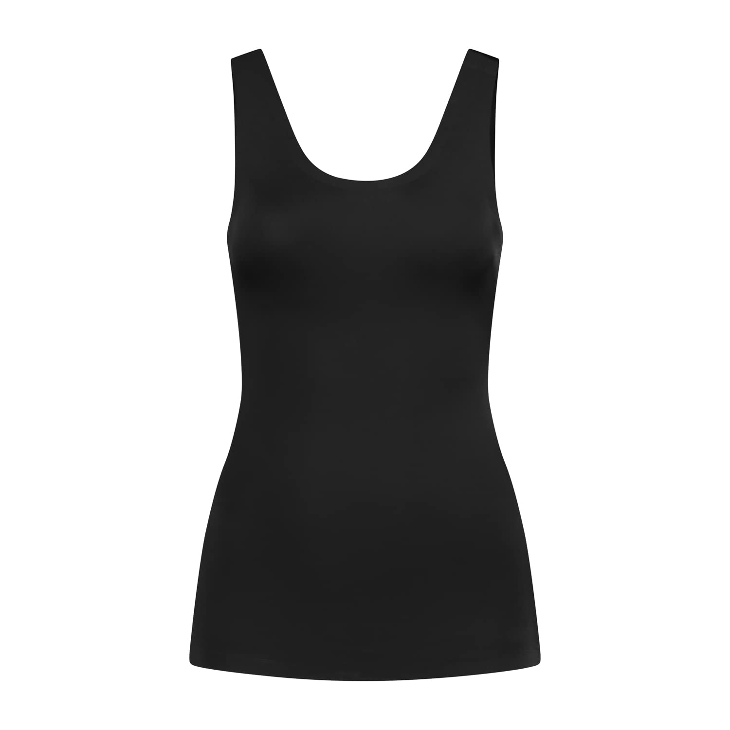 Bye Bra Invisible Tank Top, Light Control, Comfortable, Shapewear For Women, Lightweight, Wide Shoulder Straps, Removable Paddings, Black, M