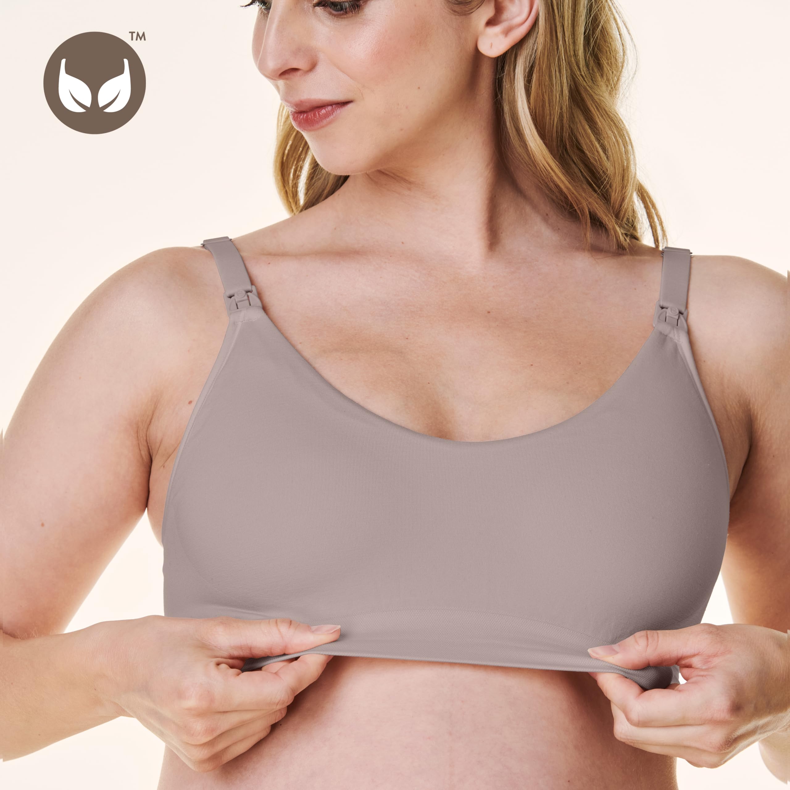 Bravado Designs Nursing Bra Full Coverage Wireless Scoop Neck Comfort Maternity Bra