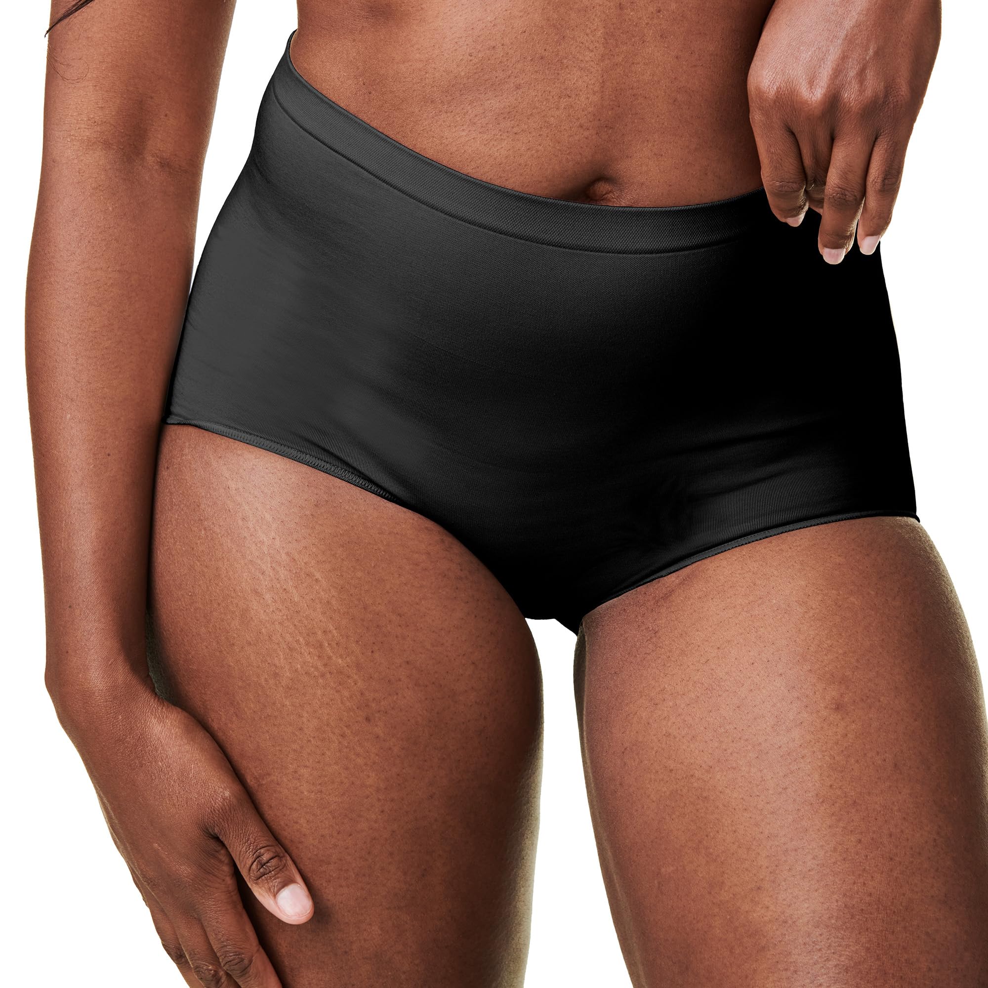 Bravado Designs Women's High Waisted Seamless Breathable Shorty, Nylon Cotton Full Coverage Panties