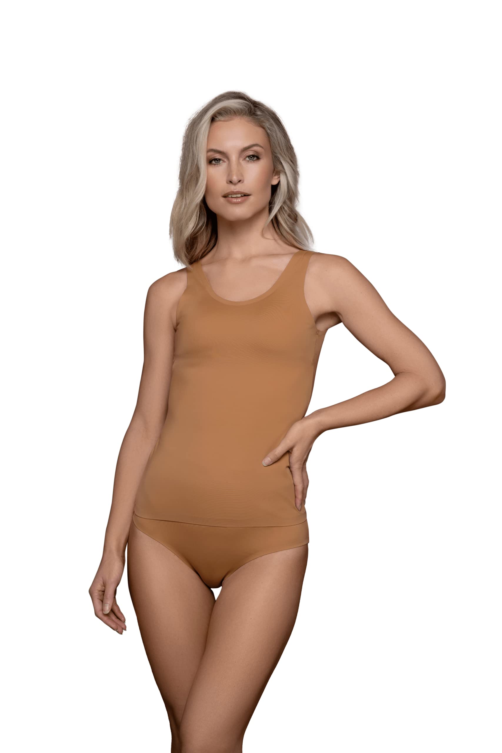 Bye Bra Invisible Tank Top, Light Control, Comfortable, Shapewear for Women, Lightweight, Wide Shoulder Straps, Removable Paddings