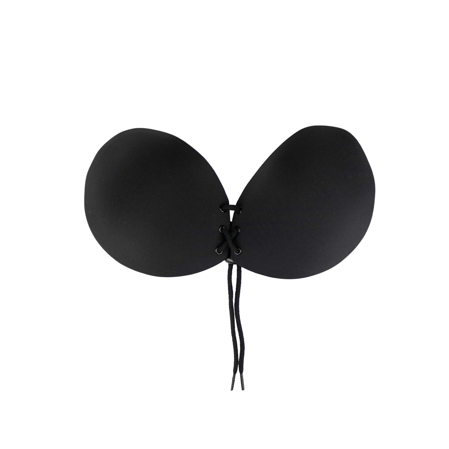 Bye Bra Strapless Round Lace-it Bra, Invisible Adhesive Push-up Bra with Drawstring, Adjustable and Backless, for Perfect Cleavage, Nude and Black