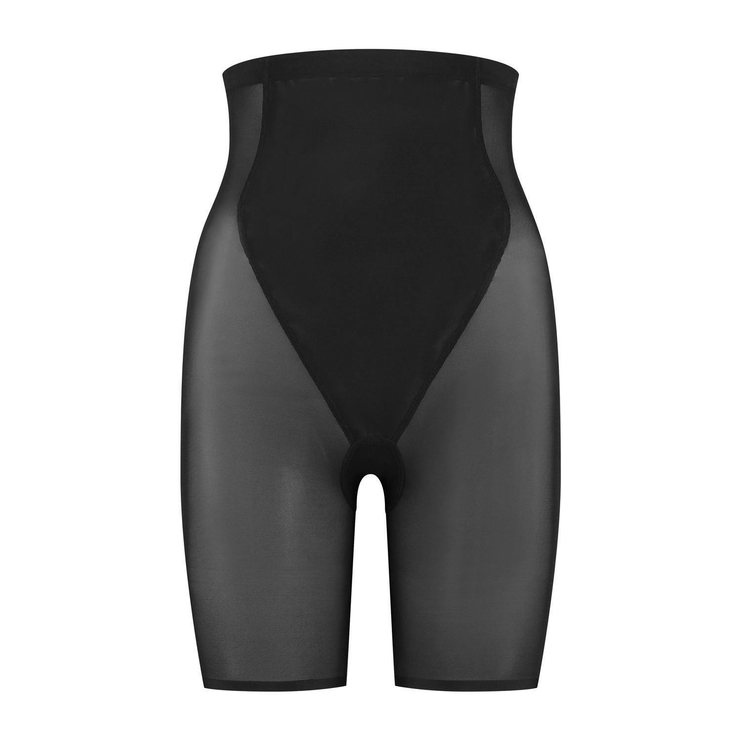 Bye Bra Powermesh High Waist Short, High Control, Double-Layer Front Panel, Cotton Crutch, Silicone Strap, Bonded Leg Edges, Shapewear For Women, Powermesh Shapewear