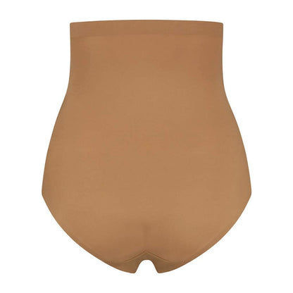 Bye Bra Invisible high waist brief, Seamless Shapewear, light tummy control knickers, Smooth Shaping Comfortable Underwear, Nude and Black, S-XL (Light Brown, M)
