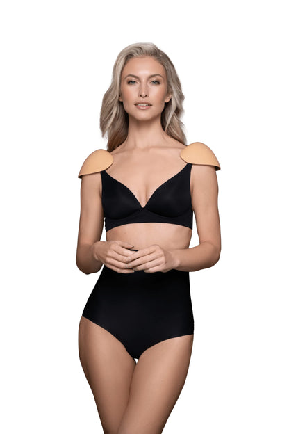 Bye Bra Ultra Soft Non-Slip Shoulder Bra Pads For Women Seamless Reusable Comfortable One Size, 1 Pair In A Pack, Nude