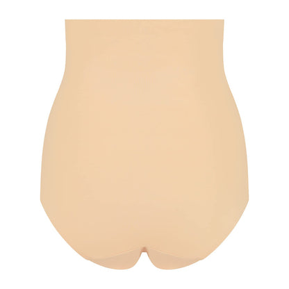 Bye Bra Invisible high waist brief, Seamless Shapewear, light tummy control knickers, Smooth Shaping Comfortable Underwear, Nude and Black, S-XL (Beige, L)