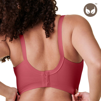 Bravado Designs Sustainable Maternity &amp; Nursing Bra for Breastfeeding Plunge Wireless Seamless V-Neckline Bra Lipstick M-Plus