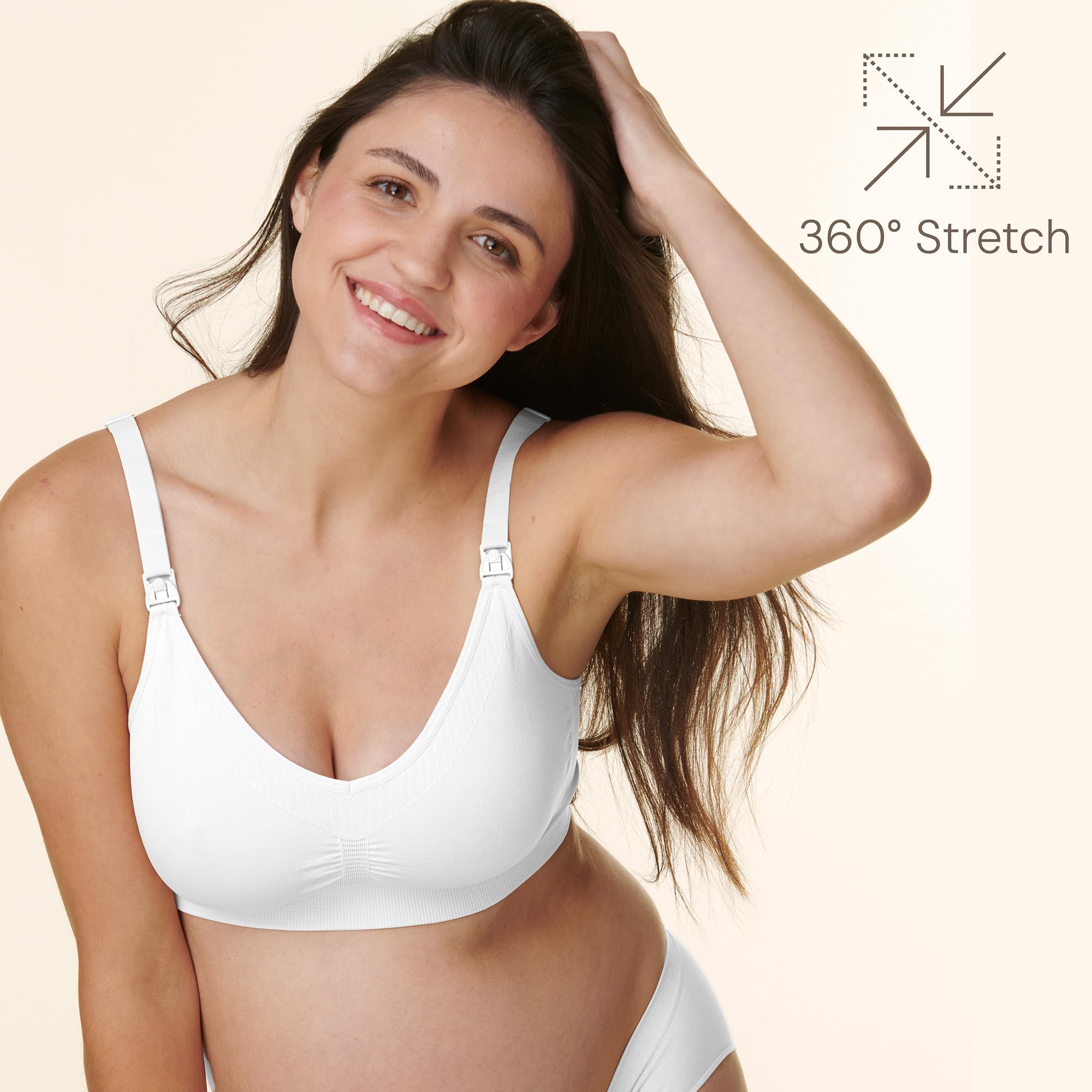 Basics by Bravado Women's Comfort Maternity Bra and Nursing Bra Adjustable, Seamless