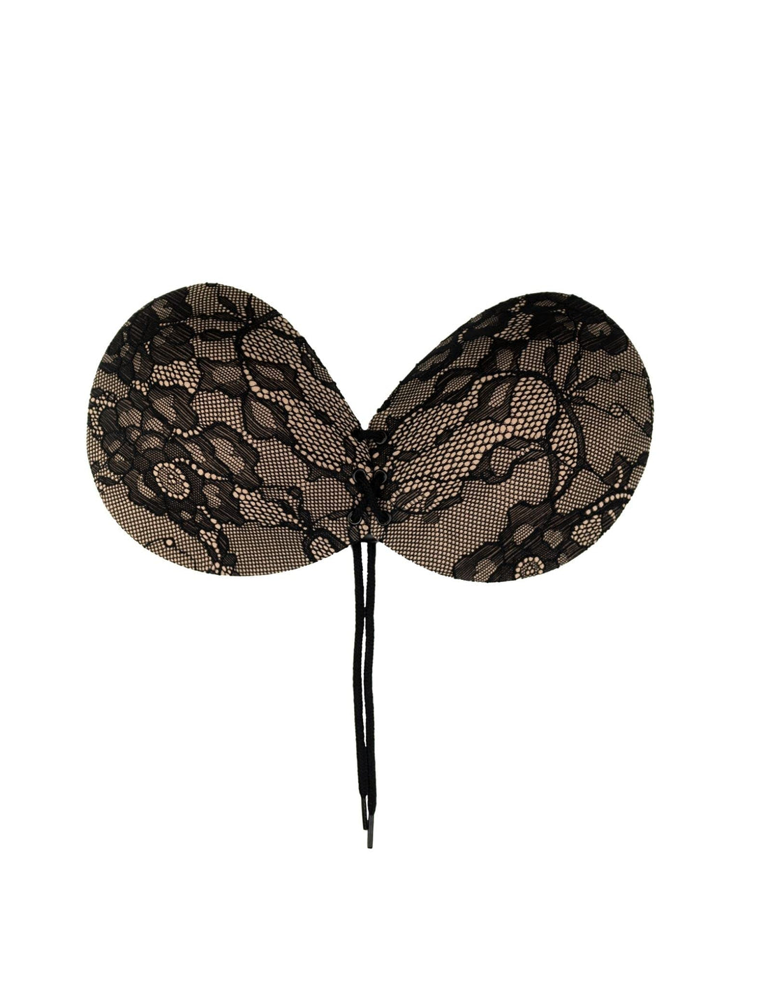 Bye Bra Strapless Round Lace-it Bra with lace Detailing, Invisible Adhesive Push-up Bra with Drawstring, Adjustable and Backless, for Perfect Cleavage, Cup Sizes: A-E (Cup A)