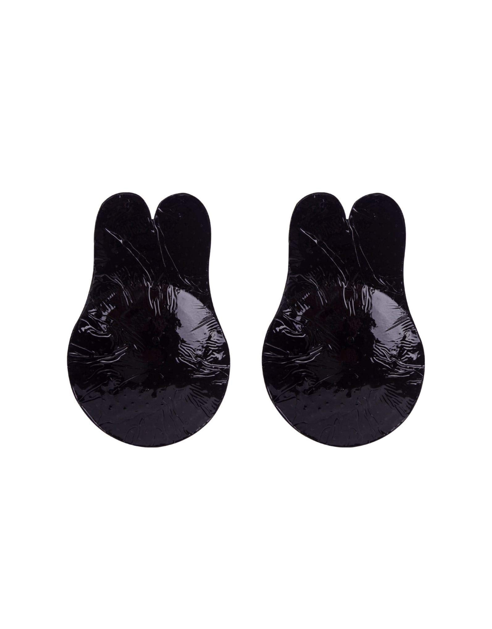 Bye Bra Fabric Pull Up Bra, Rabbit Form Adhesive Bra, Adhesive Pull Up Bra, Breast Lifting Pasties, Reusable Adhesive Nipple Covers, Black, M and XL