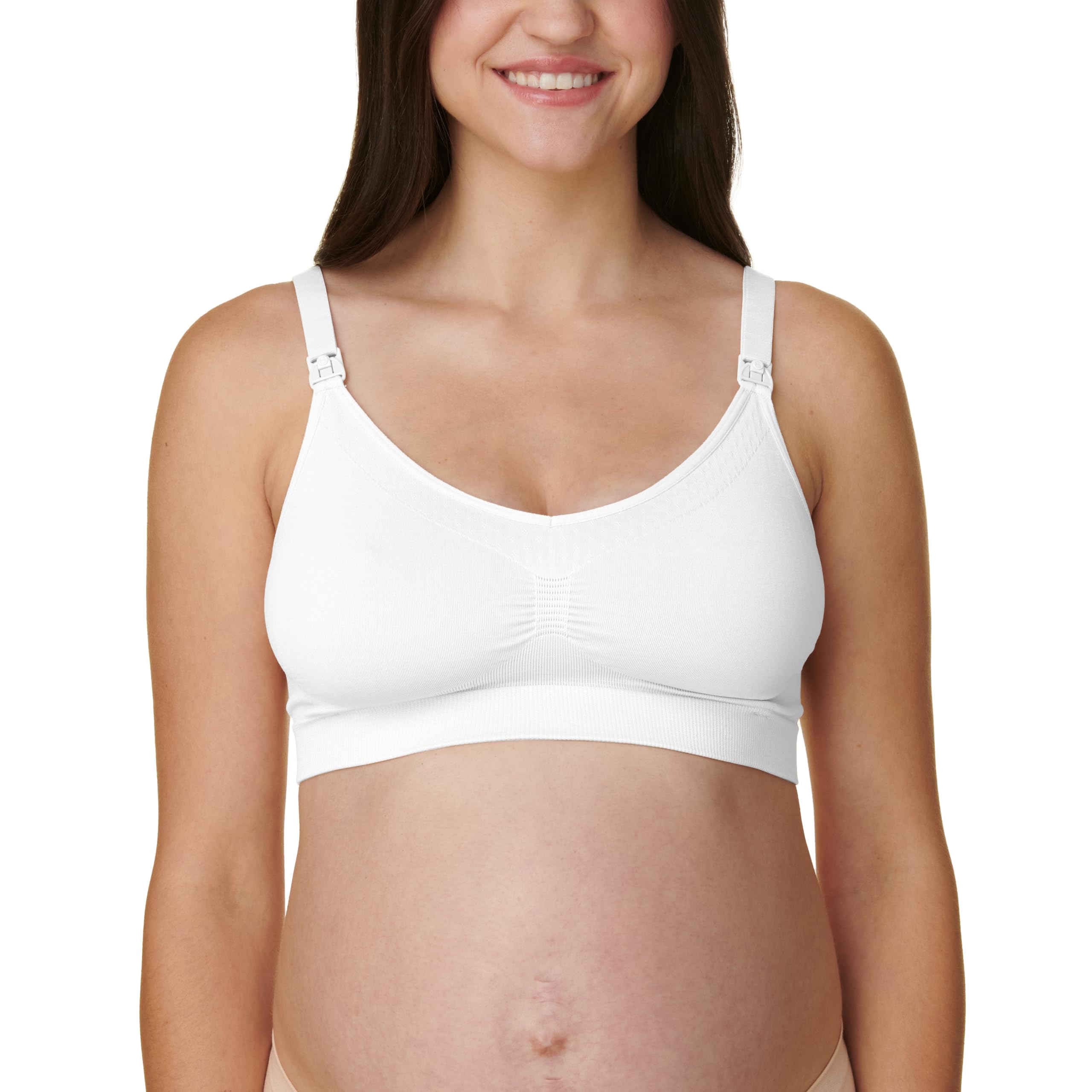 Basics by Bravado Women's Comfort Maternity Bra and Nursing Bra Adjustable, Seamless