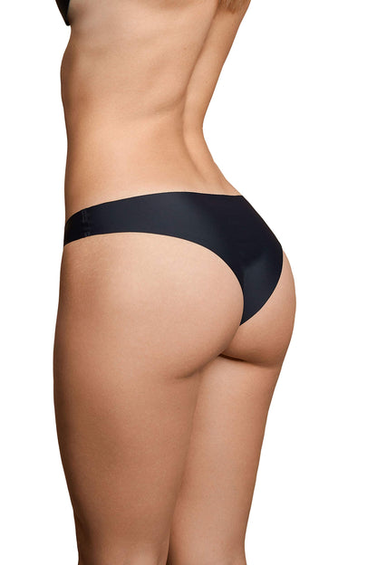 Bye Bra Invisible Brazilian Panties, Seamless Low Rise Underwear, Smooth and Comfortable Knickers with no-Stitching, 2-Pack: Nude, Black