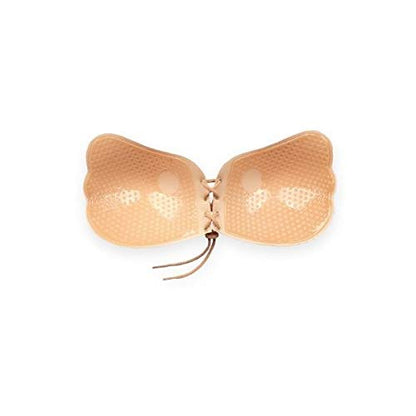 Bye Bra Lace It Sujetador adhesivo Push-up sin costuras, autoadhesivo Ajustable, sin tirantes y sin espalda con cordón de cierre Frontal, tamaños de Taza: A-E en Beige, Negro o Blanco