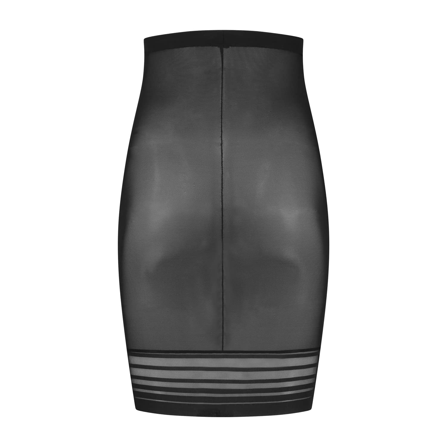 Bye Bra Powermesh High Waist Skirt, High Control, Double-Layer Front Panel, Cotton Crutch, Silicone Strap, Shapewear