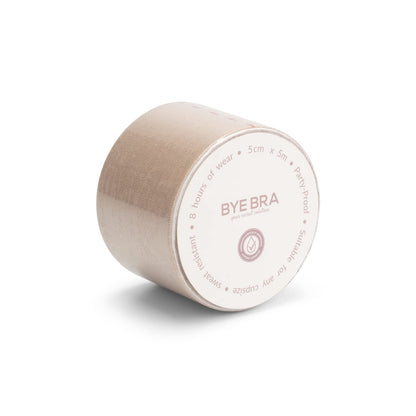 Bye Bra Body Tape (5Cm), Fashion Tape, Breast Support, Sweatproof, Waterproof, Extra Wide, 5 Cm X 500 Cm, Beige, A-F
