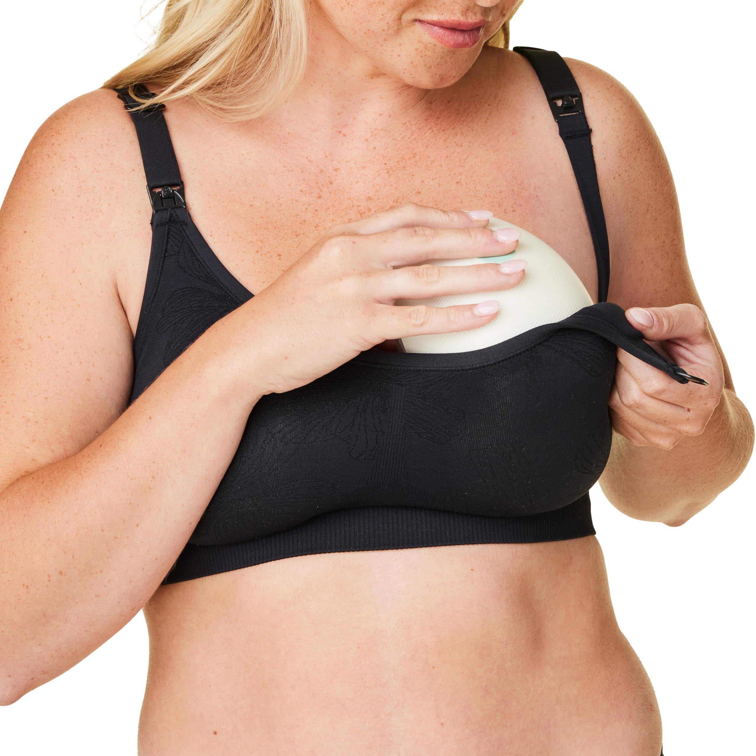 Bravado Designs Women's in-Bra Pumping Bra Nursing Bra Hands-Free Beaucoup Seamless and Adjustable S-XXL