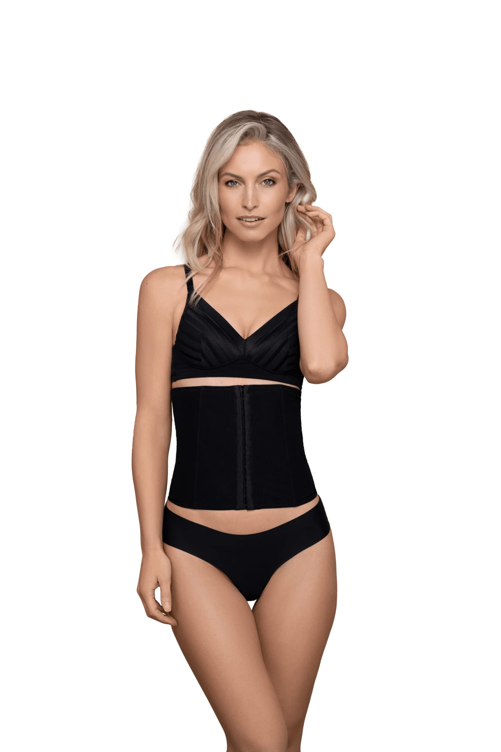 Bye Bra Powermesh Waist Trainer, High Control, Hook And Eye Lock, Transparent Look, Lightweight, Shapewear For Women, Beige Black Light Brown S-XXL