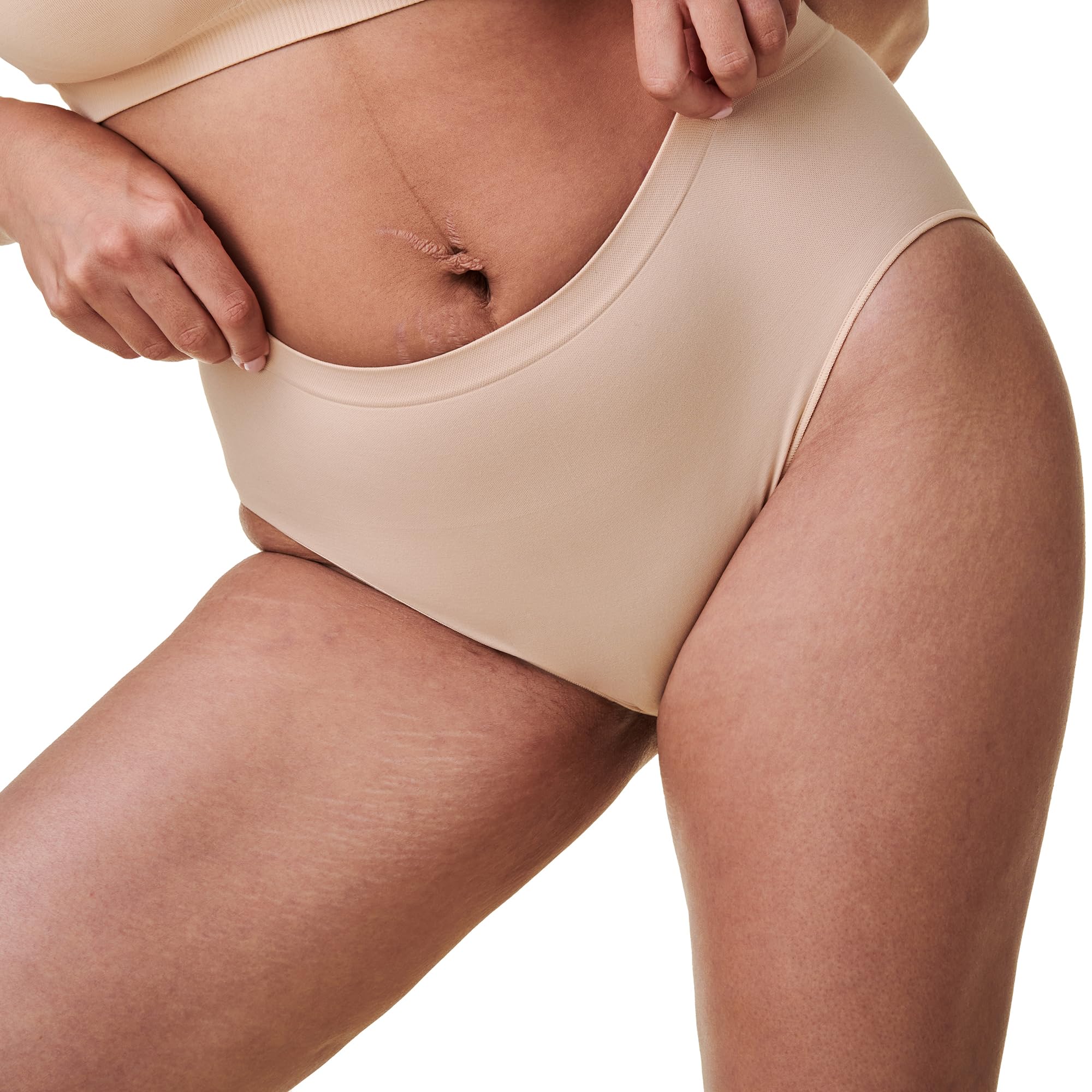 Bravado Designs Sustainable Panty | High-Rise | Seamless | Recycled Nylon, Organic Cotton &amp; Modal Blend (Butterscotch 21001)