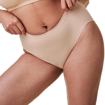 Bravado Designs Sustainable Panty | High-Rise | Seamless | Recycled Nylon, Organic Cotton &amp; Modal Blend (Butterscotch 21001)