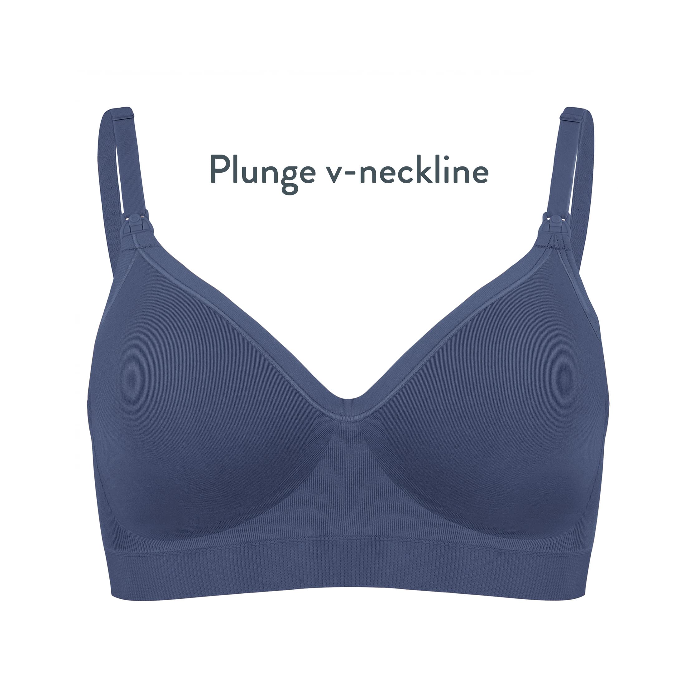 Bravado Designs Sustainable Maternity & Nursing Bra for Breastfeeding Plunge Wireless Seamless V-Neckline Bra B to G Cups