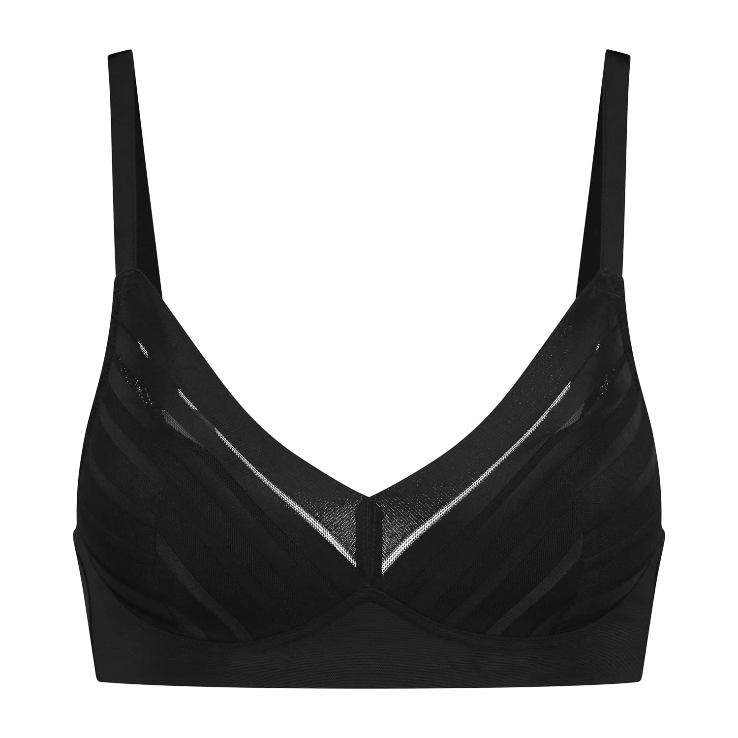 Bye Bra Bra Top Wire Free Lace, High Control, Lace Bra, Breathable Mesh, Transparent Look, Hook and Eye Lock, Shoulder Strap, Powermesh Shapewear