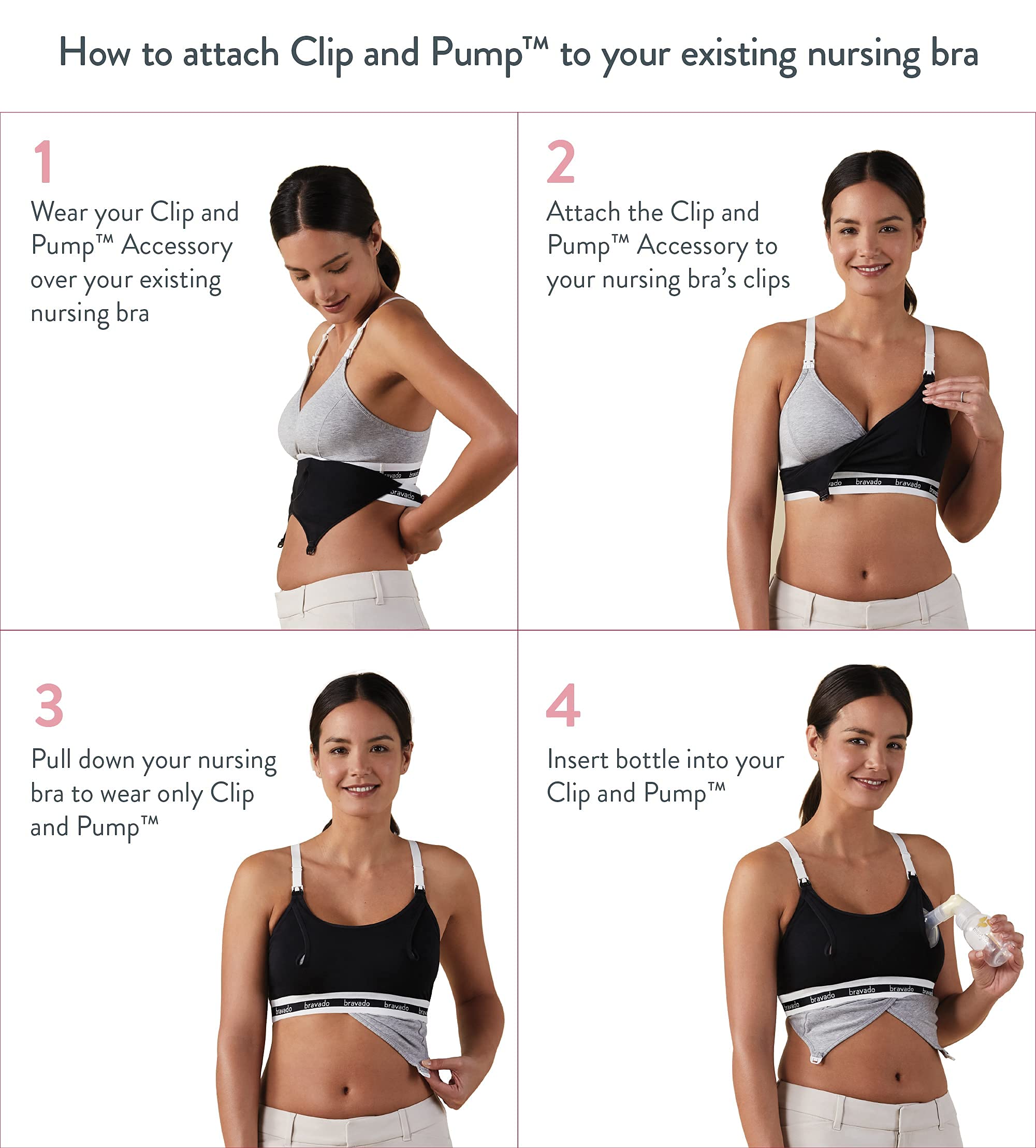 Bravado Women's Clip and Pump Maternity Bra, Opaque