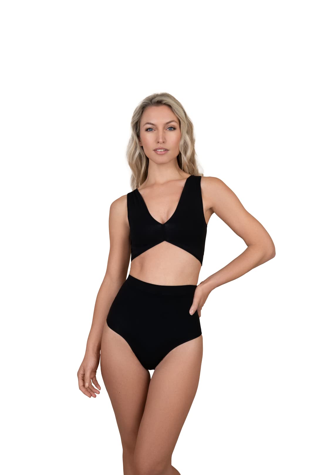 Soft Touch Seamless Reversible Bra Top Black XXL