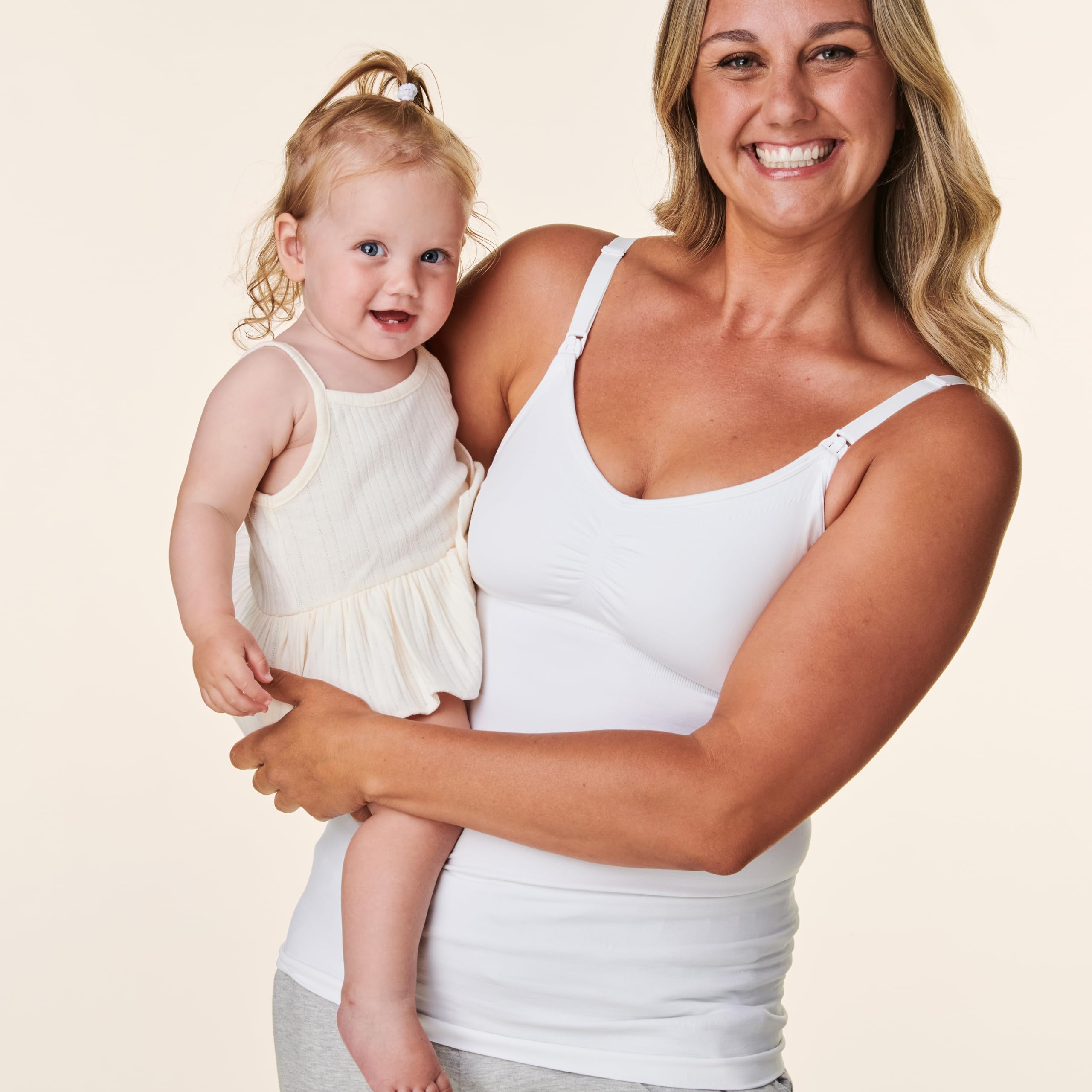 Basics by Bravado Women's Seamless Maternity Nursing Tank Top Cami for Breastfeeding with Adjustable Straps