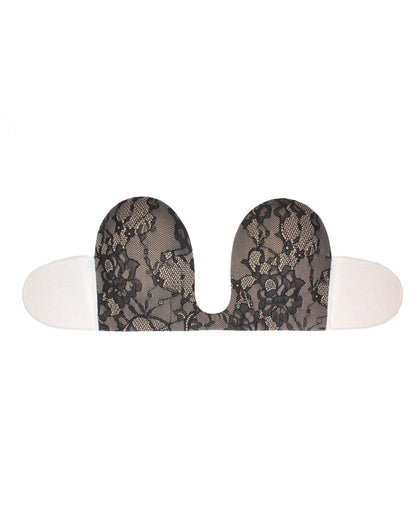 Bye Bra Seamless U Style Bra, Lace bra, Adhesive Bra, Strapless and Backless Bra, Push up Bra, Cup A-E, Black Lace (C)