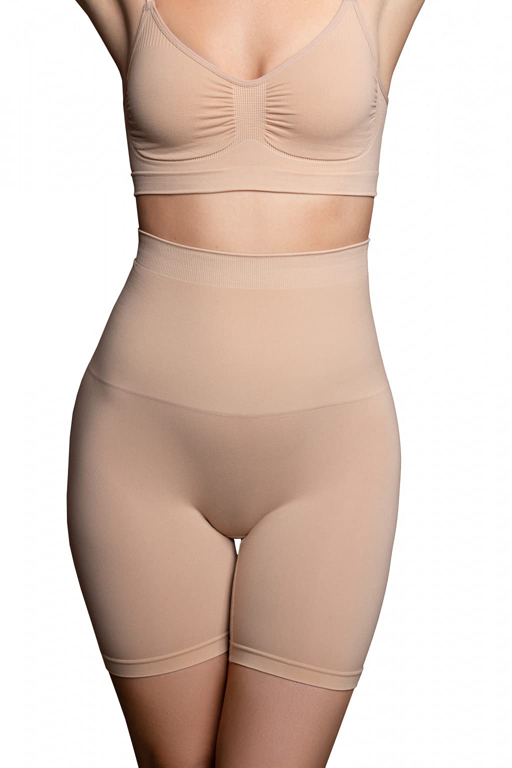 Bye Bra Seamless Shorts, Shaping Shorts, Medium Tummy Control, Butt Lift, Shapewear for Women, Black/Beige Size: S- XXL