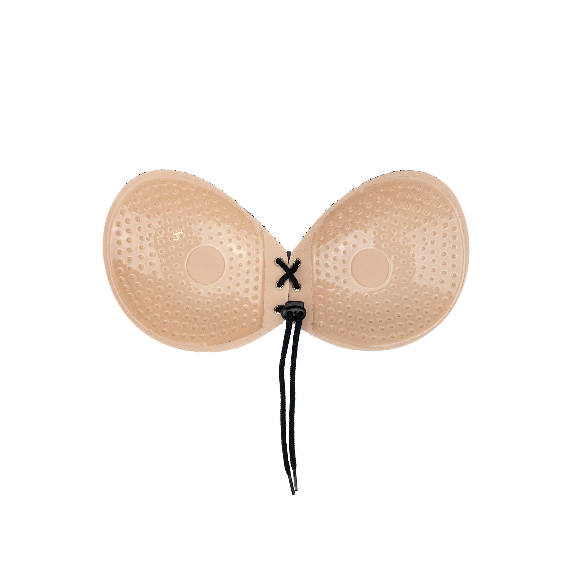 Bye Bra Strapless Round Lace-it Bra with lace Detailing, Invisible Adhesive Push-up Bra with Drawstring, Adjustable and Backless, for Perfect Cleavage, Cup Sizes: A-E (Cup C)