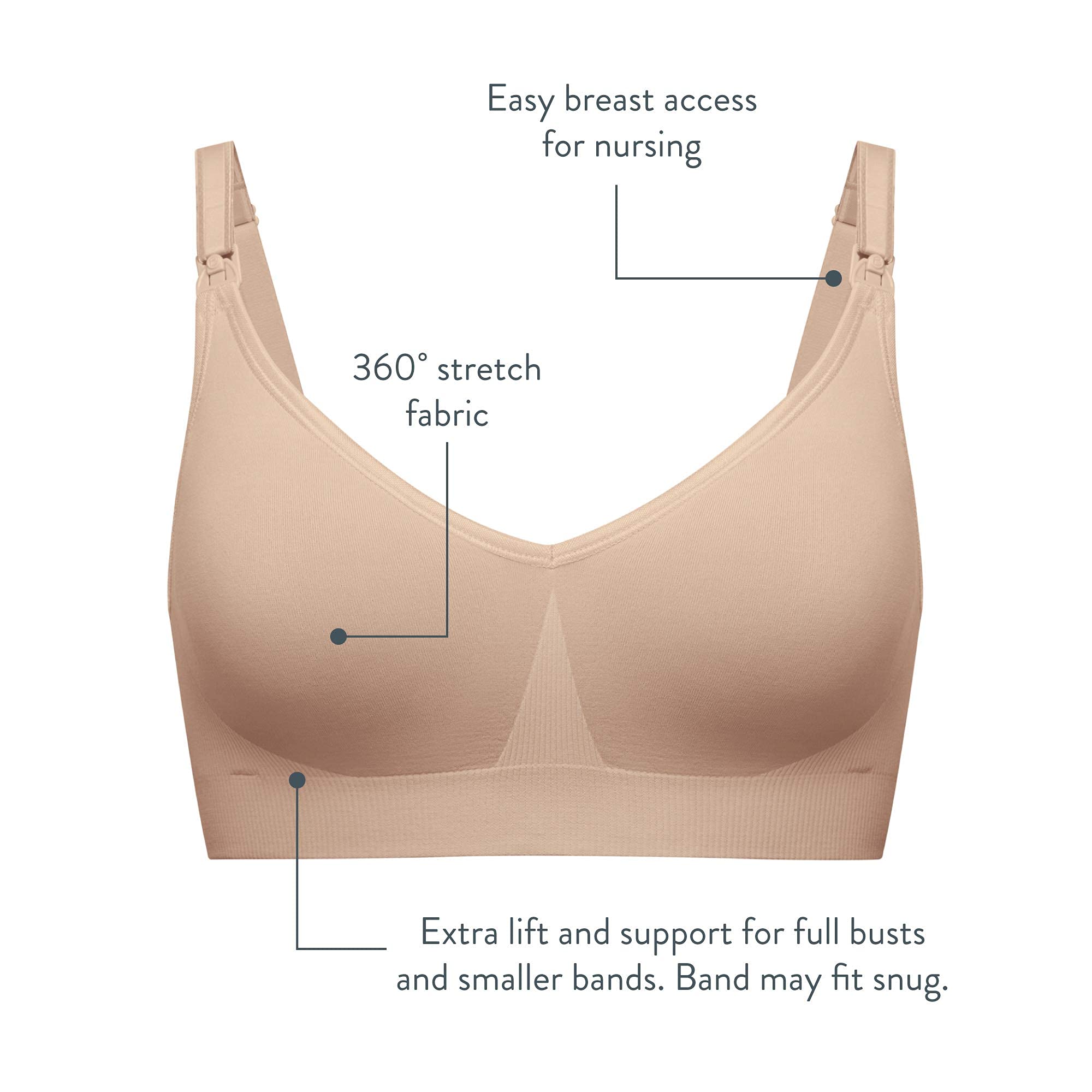 BRAVADO! DESIGNS Women's Body Silk Seamless Nursing Maternity Bra, Dusted PEO, Opaque