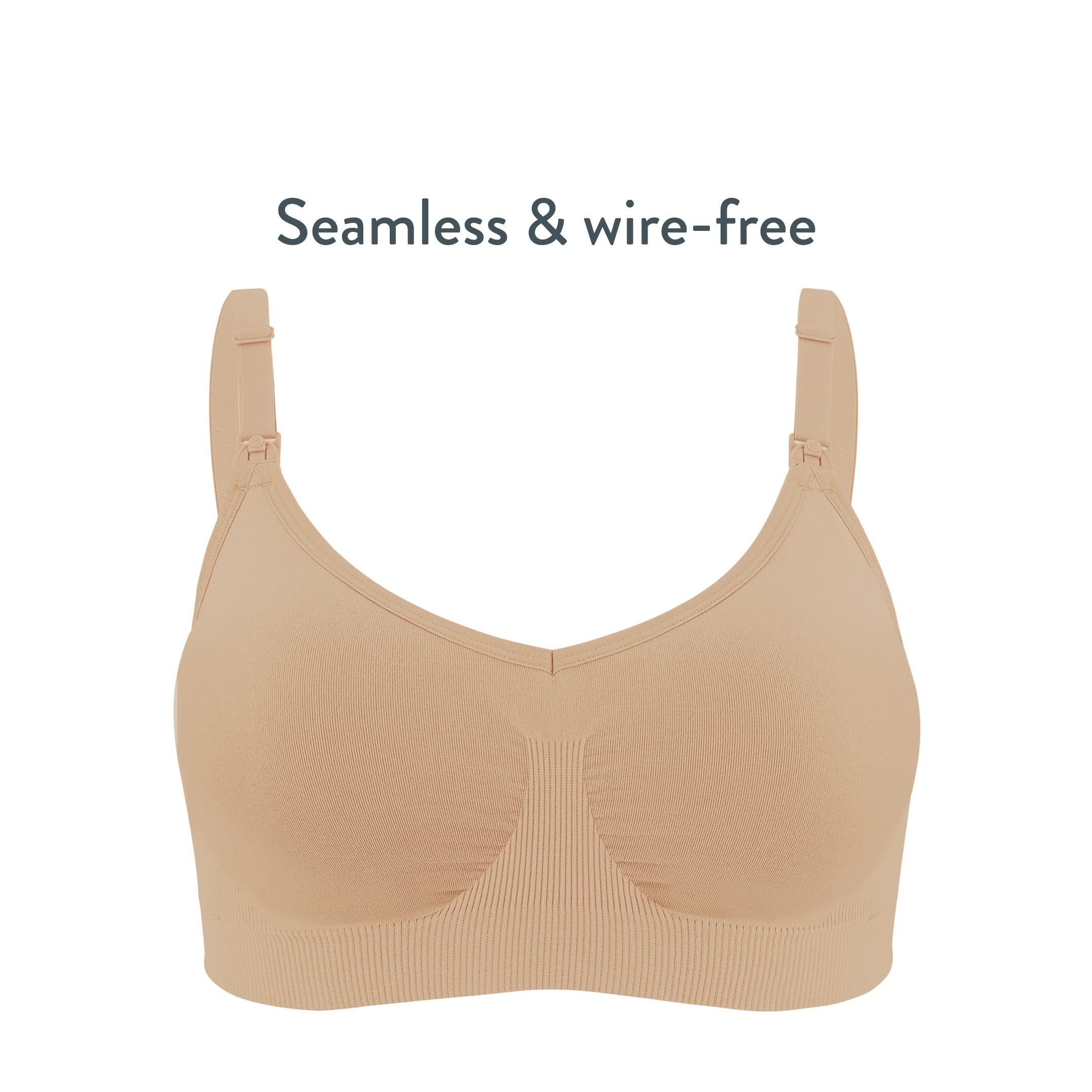 Basics by Bravado Maternity & Nursing Bra Seamless Double Layer, Wirefree, Adjustable for Breastfeeding S - XXL