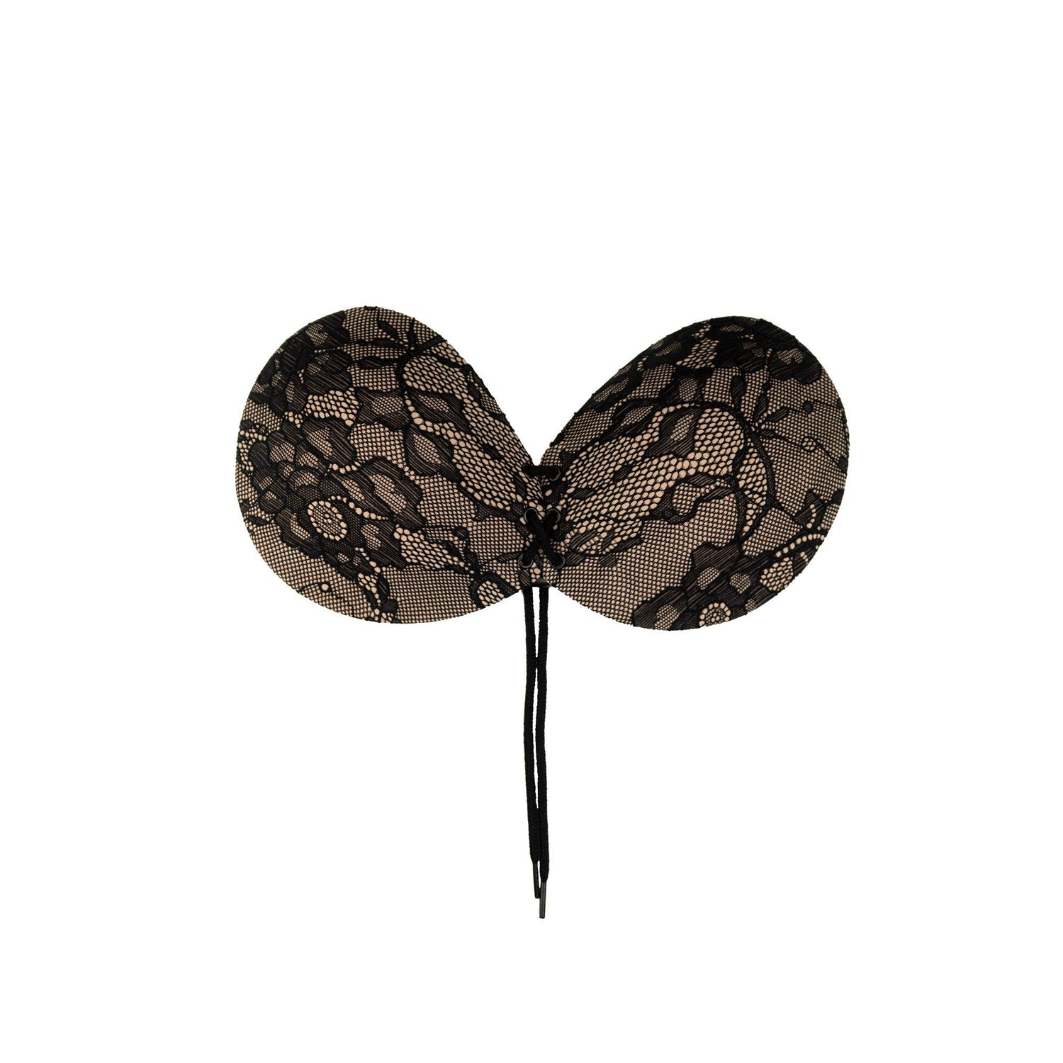 Bye Bra Strapless Round Lace-it Bra with lace Detailing, Invisible Adhesive Push-up Bra with Drawstring, Adjustable and Backless, for Perfect Cleavage, Cup Sizes: A-E (Cup C)