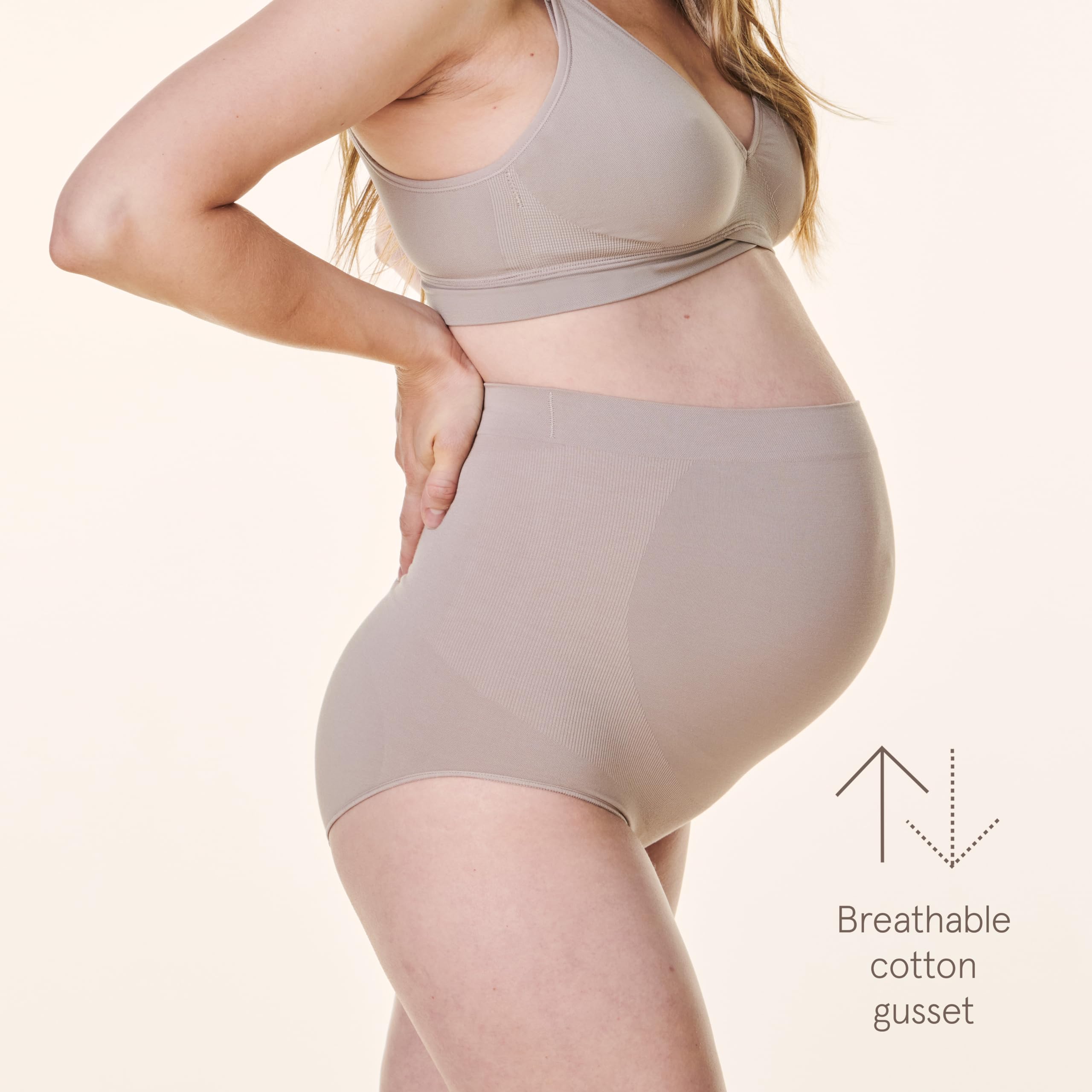 Bravado Designs Maternity Panties, Women's Over-the-bump High Waisted Seamless Pregnancy Underwear