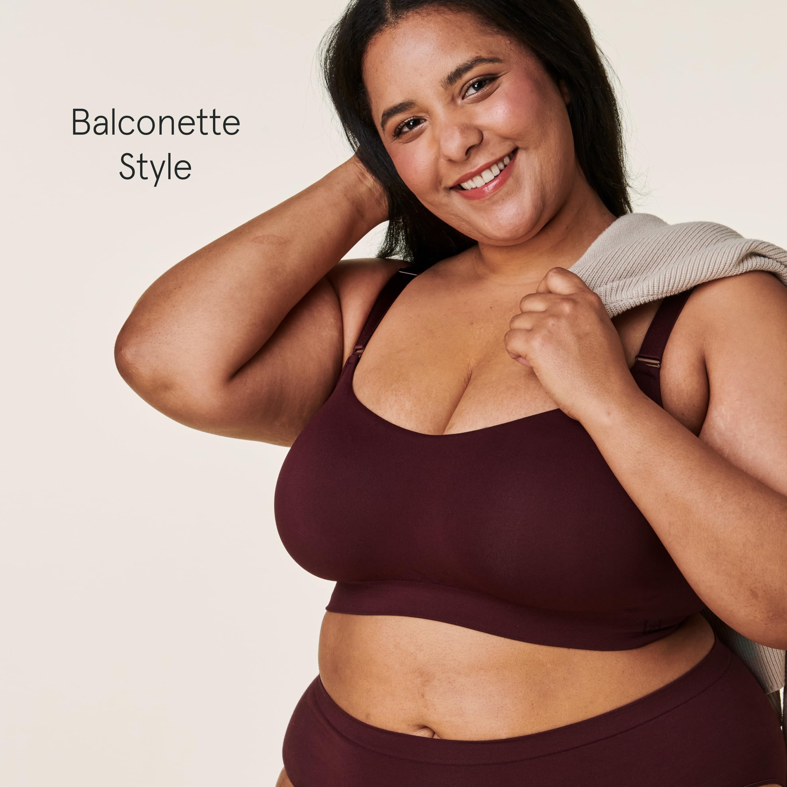 Bravado Designs Everyday Bra, Non Wired Balconette Bra for Women, Comfort Bra