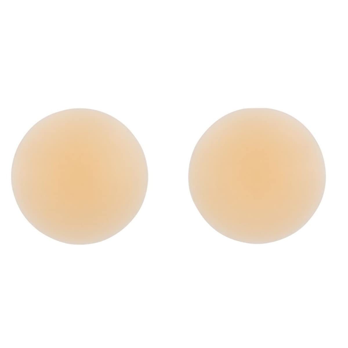 Bye Bra Nipple Covers, Non Adhesive, Silicone, Reusable Up To 25 Times, Beige, 1 Size