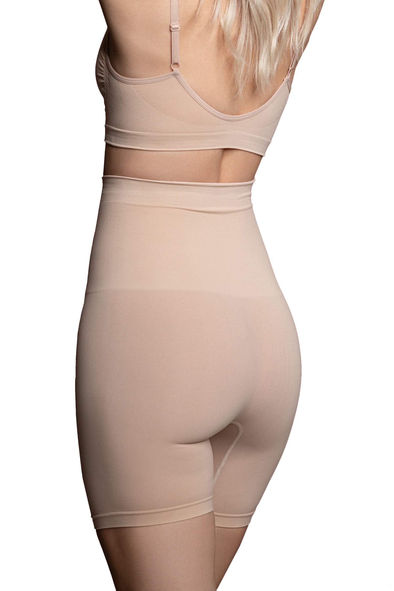 Bye Bra Seamless Shorts, Shaping Shorts, Medium Tummy Control, Butt Lift, Shapewear for Women, Black/Beige Size: S- XXL