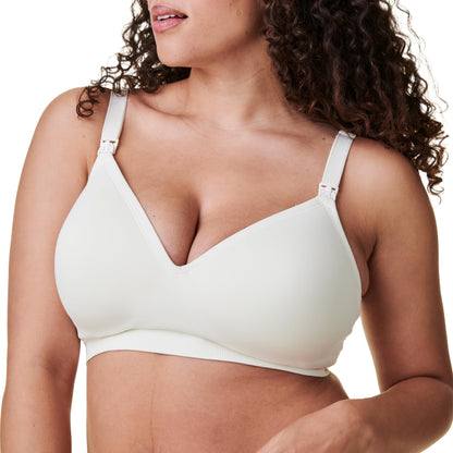 Bravado Designs Sustainable Maternity &amp; Nursing Bra for Breastfeeding Plunge Wireless Seamless V-Neckline Bra B to G Cups